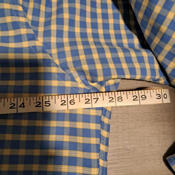 Brooks Brothers Shirt Mens XL Blue Yellow Gingham Supima Cotton Button Down - Picture 6 of 11